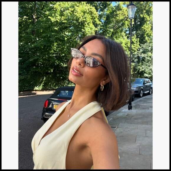 Retro Oval Cat Eye Sunglasses with UV Protection Lightweight Acetate